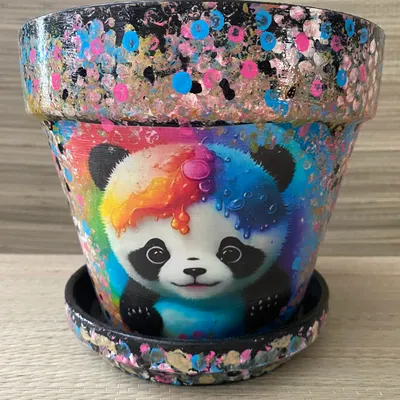 Pot Panda Arc-en-ciel